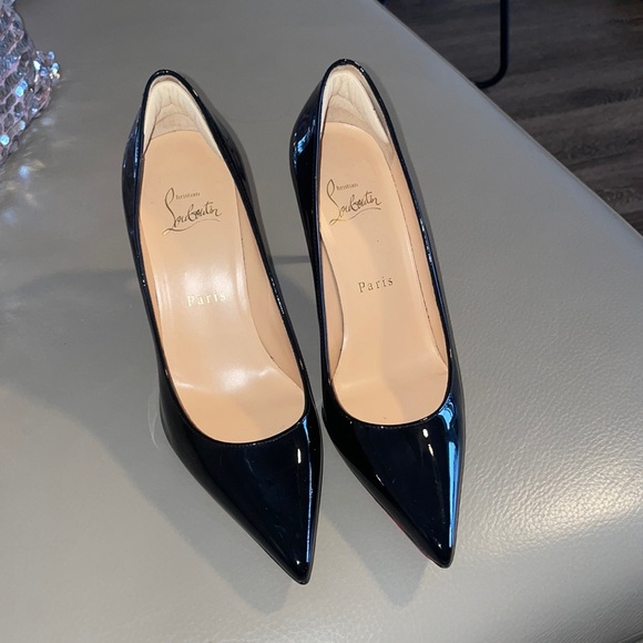 Christian Louboutin Kate 85 Patent Leather Pumps.